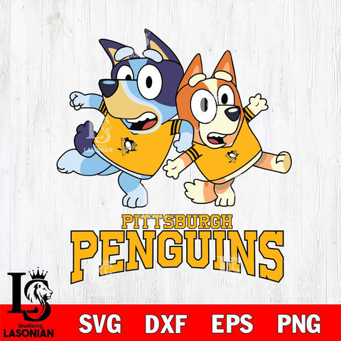 Pittsburgh Penguins Bluey & Bingo 13 Svg Eps Dxf Png File, NHL svg, Digital Download, Instant Download