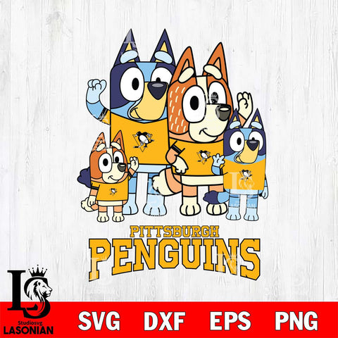 Pittsburgh Penguins Bluey & Bingo 14 Svg Eps Dxf Png File, NHL svg, Digital Download, Instant Download