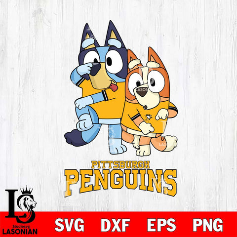 Pittsburgh Penguins Bluey & Bingo 18 Svg Eps Dxf Png File, NHL svg, Digital Download, Instant Download