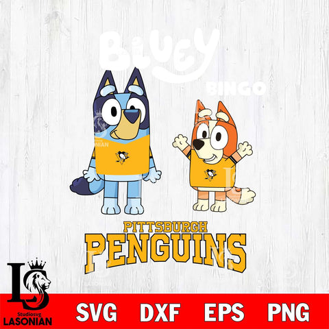 Pittsburgh Penguins Bluey & Bingo 4 Svg Eps Dxf Png File, NHL svg, Digital Download, Instant Download