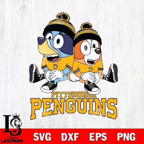 Pittsburgh Penguins Bluey & Bingo 8 Svg Eps Dxf Png File, NHL svg, Digital Download, Instant Download