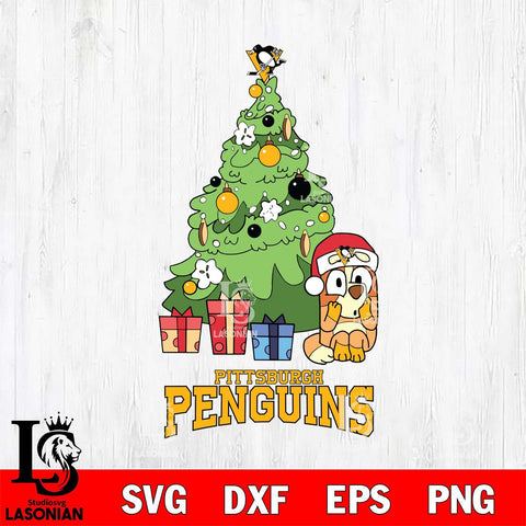 Pittsburgh Penguins Bluey Chilli Christmas Tree Svg Eps Dxf Png File, Digital Download