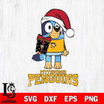 Pittsburgh Penguins Bluey Christmas Svg Eps Dxf Png File, Digital Download