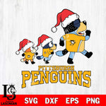 Pittsburgh Penguins Bluey Family Christmas Svg Eps Dxf Png File, Digital Download