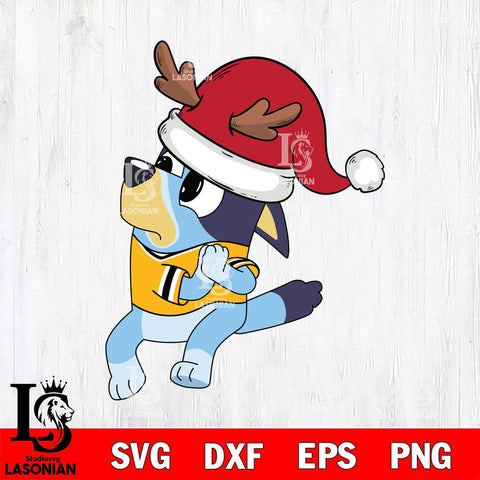 Pittsburgh Penguins Bluey Santa Claus Christmas Svg Eps Dxf Png File, Digital Download, Instant Download