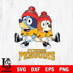 Pittsburgh Penguins Christmas Bluey & Bingo Sit Svg, Christmas Svg , NHL svg , Digital Download, dxf eps png pdf file