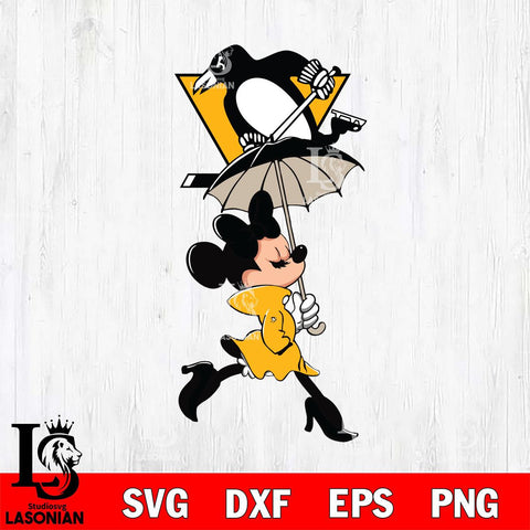 Pittsburgh Penguins Fancy Minnie Svg Eps Dxf Png File, Digital Download, Instant Download