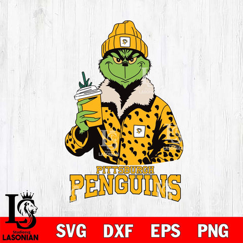 Pittsburgh Penguins Grinch Christmas Cut Files, Cricut,Christmas Svg Dxf Eps Png file , Digital Download