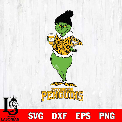 Pittsburgh Penguins Grinch Leopard Coffee Svg Eps Dxf Png File, Digital Download, Instant Download