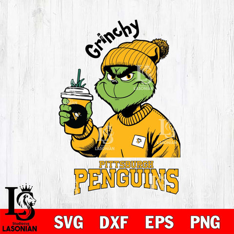 Pittsburgh Penguins Grinchy Bougie Christmas Cut Files, Cricut,Christmas Svg Dxf Eps Png file , Digital Download