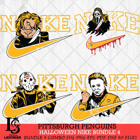 Pittsburgh Penguins Halloween Nike NHL Bundle 4 Svg Eps Dxf Png File, Digital Download, Instant Download