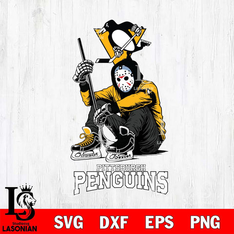 Pittsburgh Penguins NHL Jason Voorhees Halloween SVG Svg Eps Dxf Png File, Digital Download, Instant Download