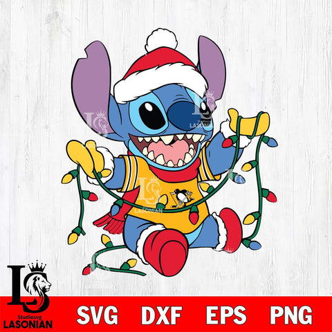 Pittsburgh Penguins Stitch Christmas Lights Svg Eps Dxf Png File, Digital Download, Instant Download