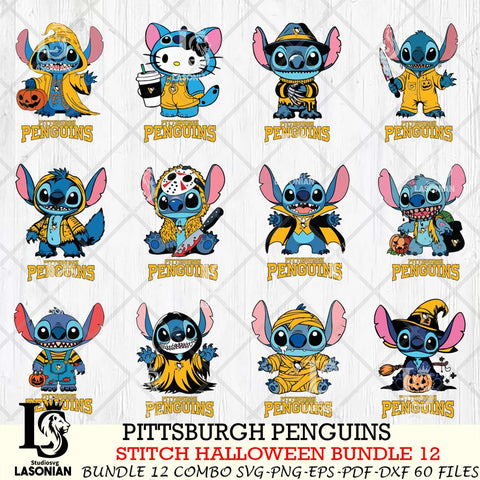 Pittsburgh Penguins Stitch Horror Bundle 12 SVG Svg Eps Dxf Png File,Bundle NHL svg, Digital Download, Instant Download