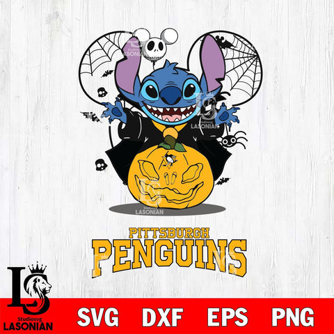 Pittsburgh Penguins Stitch Horror Halloween Svg Eps Dxf Png File, Digital Download, Instant Download