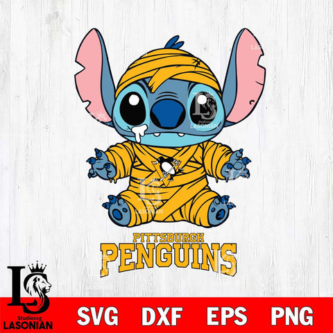 Pittsburgh Penguins Stitch Mummy Svg Eps Dxf Png File, NHL svg, Digital Download, Instant Download