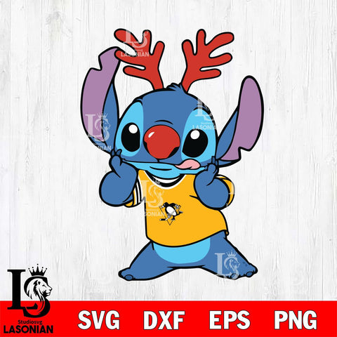 Pittsburgh Penguins Stitch Reindeer Svg Eps Dxf Png File, Digital Download, Instant Download