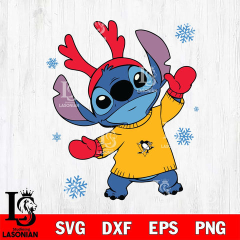 Pittsburgh Penguins Stitch Santa Christmas Svg Eps Dxf Png File, Digital Download, Instant Download