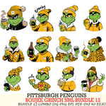 Pittsburgh Penguins  Boujee Grinch NHL Bundle 12 SVG Eps Dxf Png File, Digital Download, Instant Download