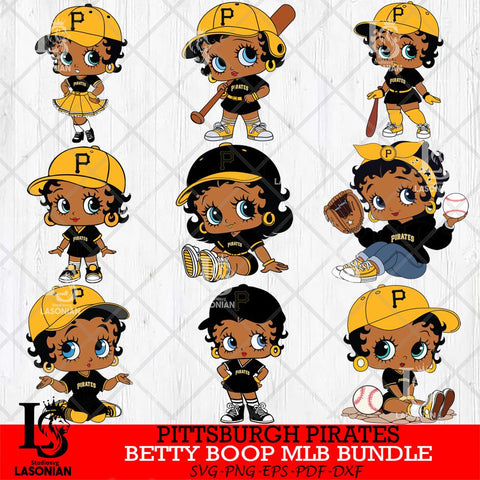 Pittsburgh Pirates  Betty Boop MLB Bundle 9 SVG Eps Dxf Png File, Bundle MLB svg, Digital Download, Instant Download