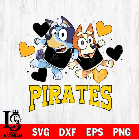 Pittsburgh Pirates Bluey & Bingo 10 Svg Eps Dxf Png File, MLB svg, Digital Download, Instant Download