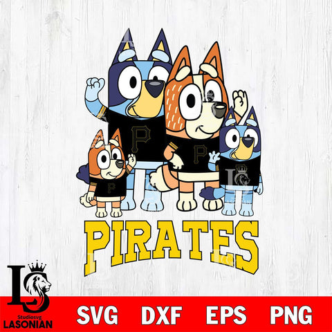 Pittsburgh Pirates Bluey & Bingo 14 Svg Eps Dxf Png File, MLB svg, Digital Download, Instant Download