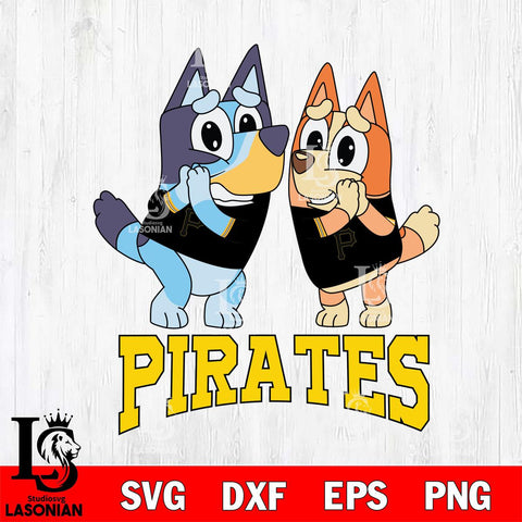 Pittsburgh Pirates Bluey & Bingo 15 Svg Eps Dxf Png File, MLB svg, Digital Download, Instant Download