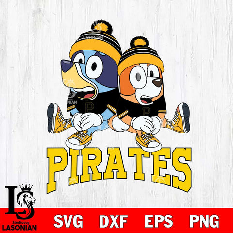 Pittsburgh Pirates Bluey & Bingo 8 Svg Eps Dxf Png File, MLB svg, Digital Download, Instant Download