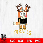 Pittsburgh Pirates Bluey Chilli Christmas Deer Svg Eps Dxf Png File, Digital Download