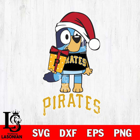 Pittsburgh Pirates Bluey Christmas Svg Eps Dxf Png File, Digital Download