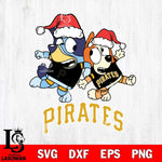 Pittsburgh Pirates Bluey Christmas Holiday Svg Eps Dxf Png File, Digital Download