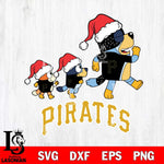 Pittsburgh Pirates Bluey Family Christmas Svg Eps Dxf Png File, Digital Download