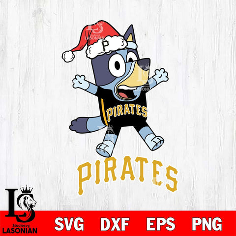 Pittsburgh Pirates Bluey Happy Christmas Svg Eps Dxf Png File, Digital Download