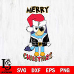 Pittsburgh Pirates Bluey Merry Christmas Bluey Santa Claus Svg Eps Dxf Png File, Digital Download