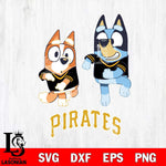 Pittsburgh Pirates Bluey with Chilli Dance Svg Eps Dxf Png File, Digital Download, Instant Download