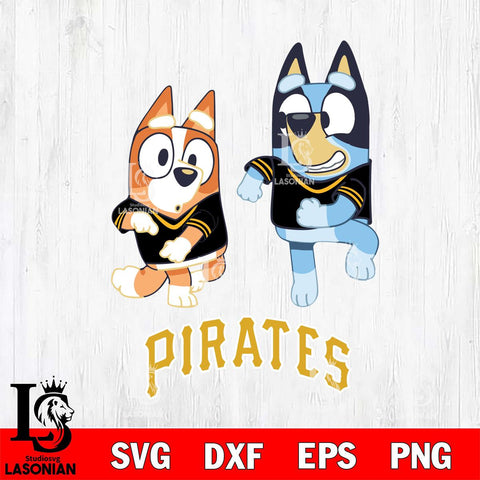 Pittsburgh Pirates Bluey with Chilli Dance Svg Eps Dxf Png File, Digital Download, Instant Download