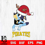 Pittsburgh Pirates Christmas Bluey Santa Claus Cricut , Christmas Svg , Bluey svg , Digital Download, dxf eps png pdf file