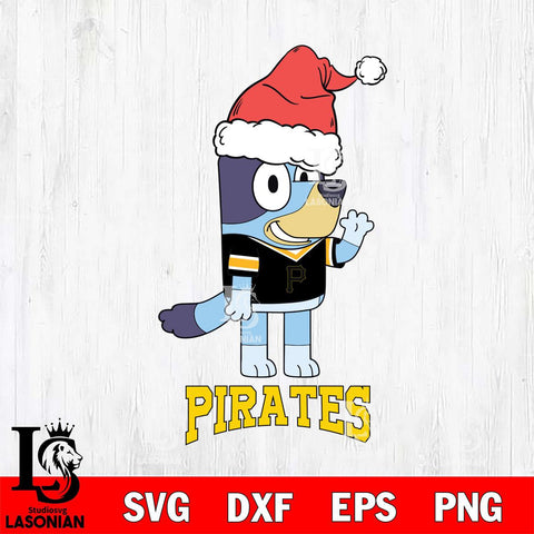 Pittsburgh Pirates Christmas Bluey Say Hi Cricut , Christmas Svg , Bluey svg , Digital Download, dxf eps png pdf file