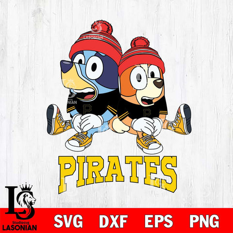 Pittsburgh Pirates Christmas Bluey & Bingo Sit Cricut , Christmas Svg , Bluey svg , Digital Download, dxf eps png pdf file