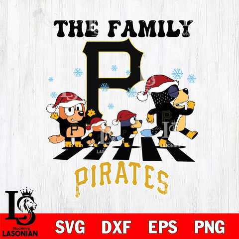 Pittsburgh Pirates Family Bluey Christmas Svg Eps Dxf Png File, Digital Download