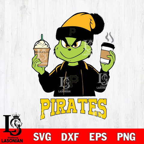 Pittsburgh Pirates Grinch 2 coffee Svg Eps Dxf Png File, Digital Download, Instant Download