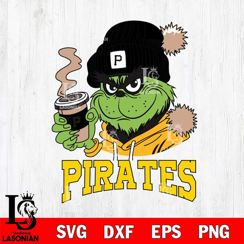 Pittsburgh Pirates Grinch Cofffe Hoodie Cut Files Cricut, Svg Dxf Eps Png file , Silhouette