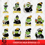 Pittsburgh Pirates Grinch MLB Bundle 12 SVG Eps Dxf Png File, Digital Download, Instant Download