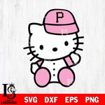 Pittsburgh Pirates Hello Kitty Pink Baseball 5 Svg Eps Dxf Png File, MLB svg, Digital Download, Instant Download