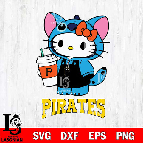 Pittsburgh Pirates Hello Kitty Stitch Svg Eps Dxf Png File, MLB svg, Digital Download, Instant Download