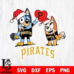 Pittsburgh Pirates Love Bluey Christmas Svg Eps Dxf Png File, Digital Download