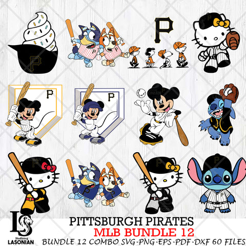 Pittsburgh Pirates MLB Bundle 12 Svg Eps Dxf Png File, Digital Download, Instant Download