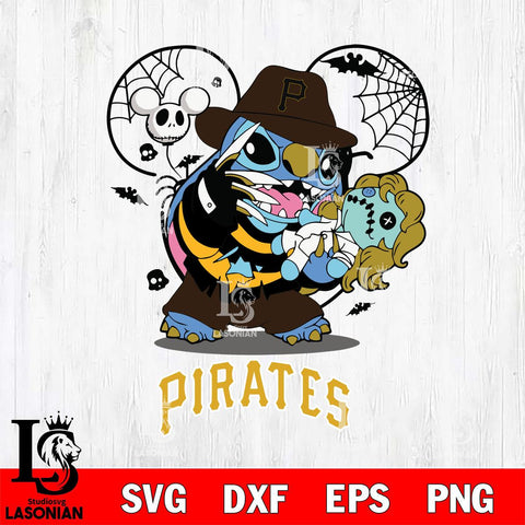 Pittsburgh Pirates Stitch Freddy Krueger Halloween Svg Eps Dxf Png File, Digital Download, Instant Download