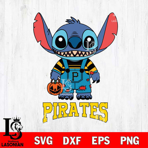 Pittsburgh Pirates Stitch Horror Halloween Svg Eps Dxf Png File, MLB svg, Digital Download, Instant Download