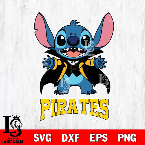 Pittsburgh Pirates Stitch Vampire halloween Svg Eps Dxf Png File, MLB svg, Digital Download, Instant Download